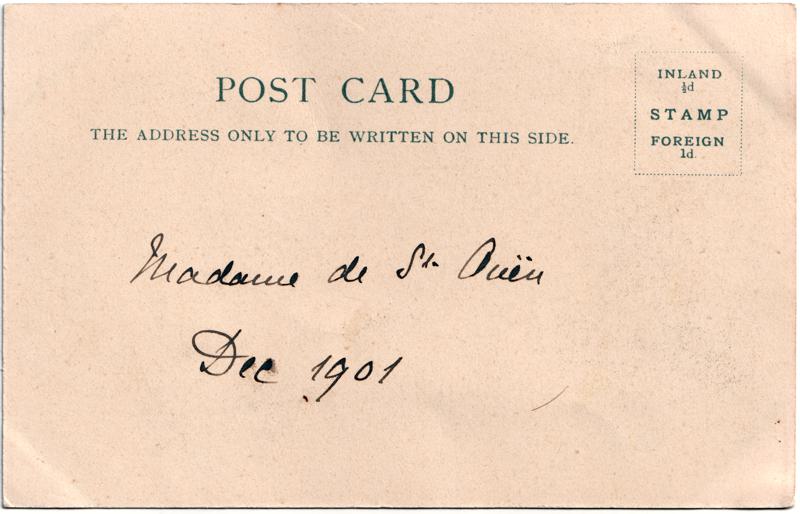 The reverse of an old postcard. The postcard is of Abingdon: Abingdon Lock