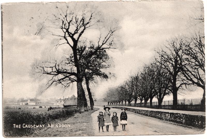 The front of an old postcard. The postcard is of Abingdon: Other local interest