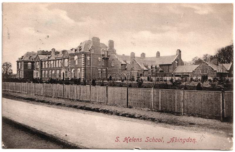The front of an old postcard. The postcard is of Abingdon: Other Streets