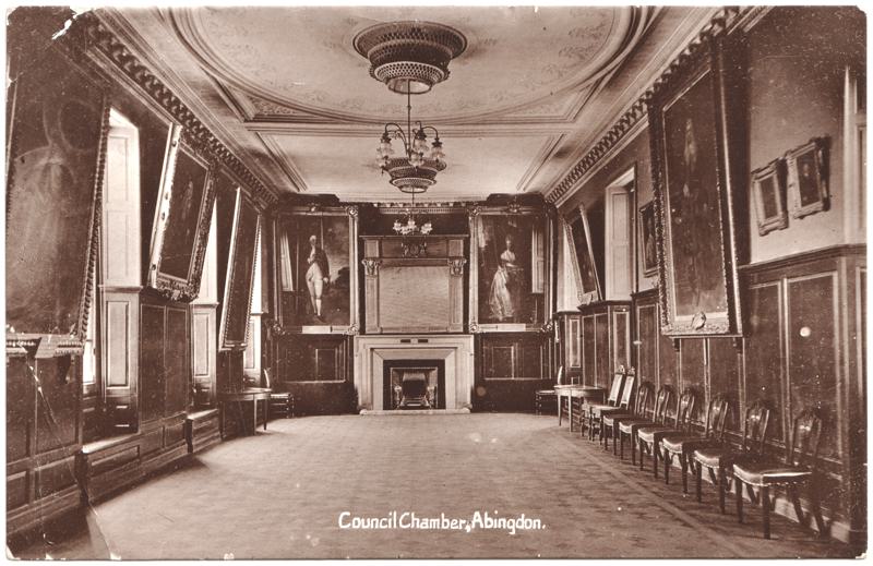 The front of an old postcard. The postcard is of Abingdon: Other local interest