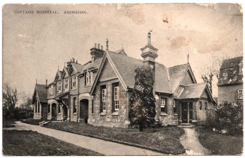 The front of an old postcard. The postcard is of Abingdon: Other local interest