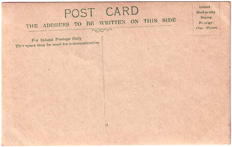 The reverse of an old postcard. The postcard is of Abingdon: The Abbey Buildings