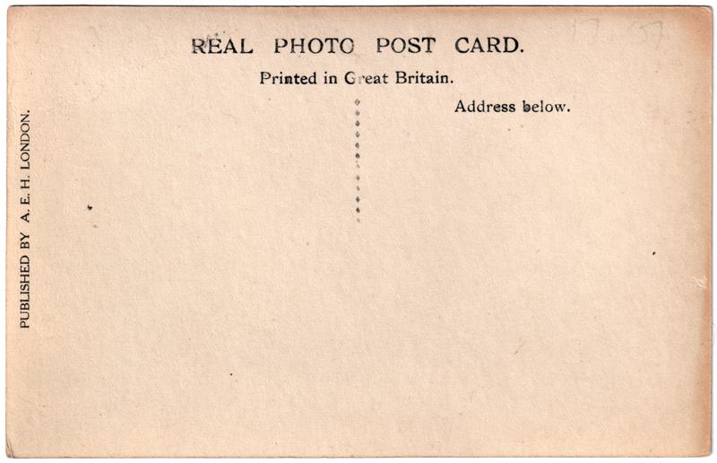 The reverse of an old postcard. The postcard is of Abingdon: Town Centre Streets