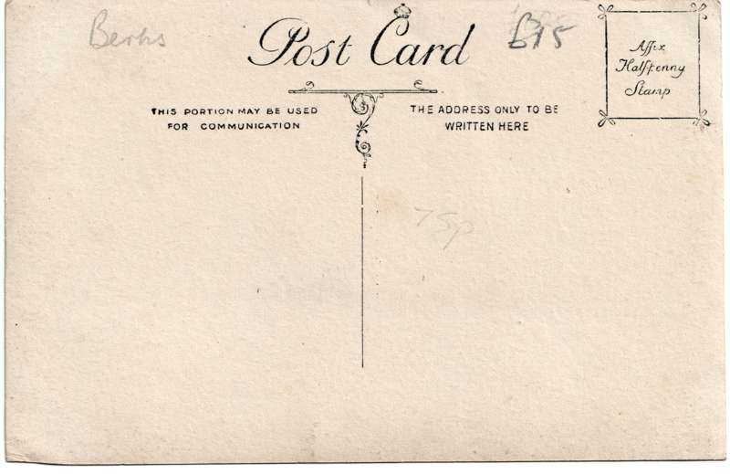 The reverse of an old postcard. The postcard is of Abingdon: St. Helen's Wharf