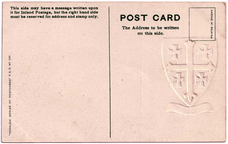 The reverse of an old postcard. The postcard is of Abingdon: Marketplace