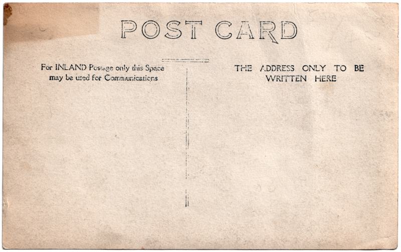 The reverse of an old postcard. The postcard is of Abingdon: Town Centre Streets