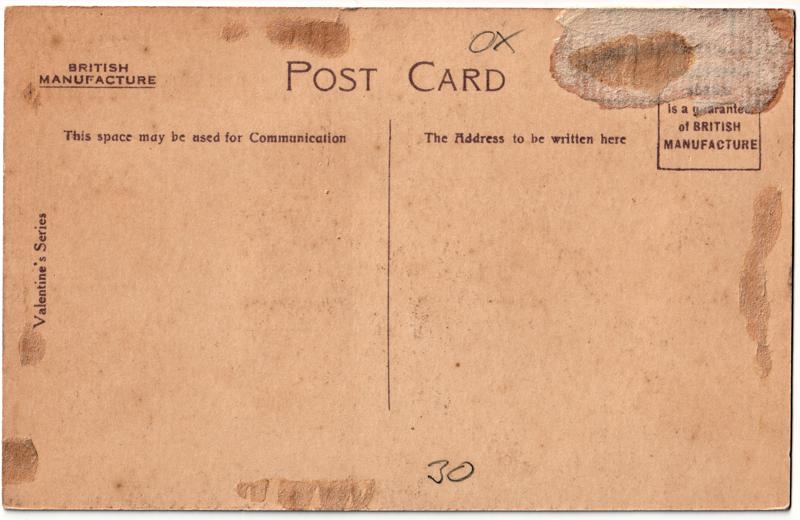 The reverse of an old postcard. The postcard is of Abingdon: The Bridge