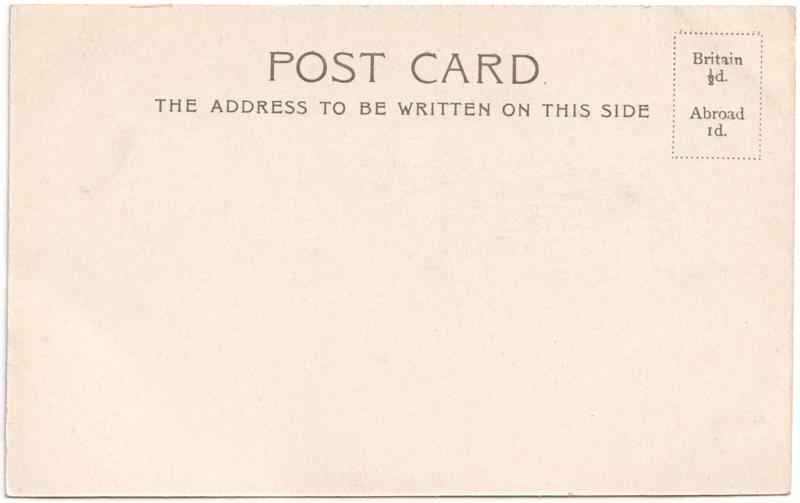 The reverse of an old postcard. The postcard is of Abingdon: Marketplace